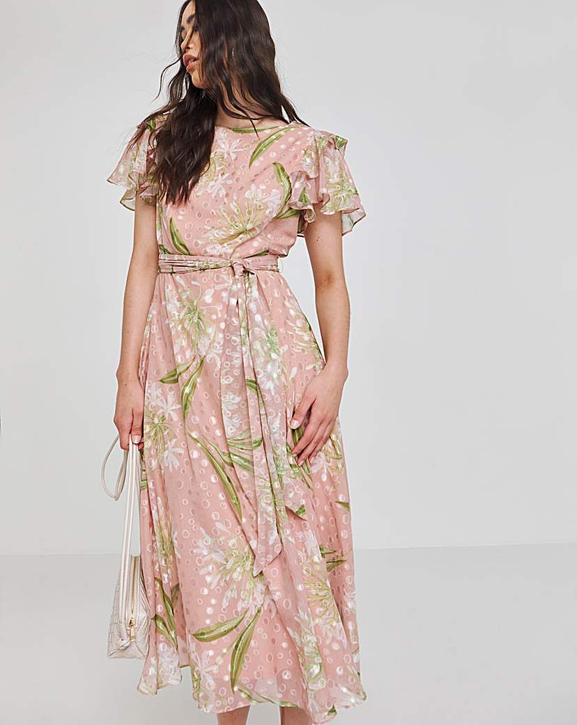 Joanna Hope Frill Sleeve Printed Dress