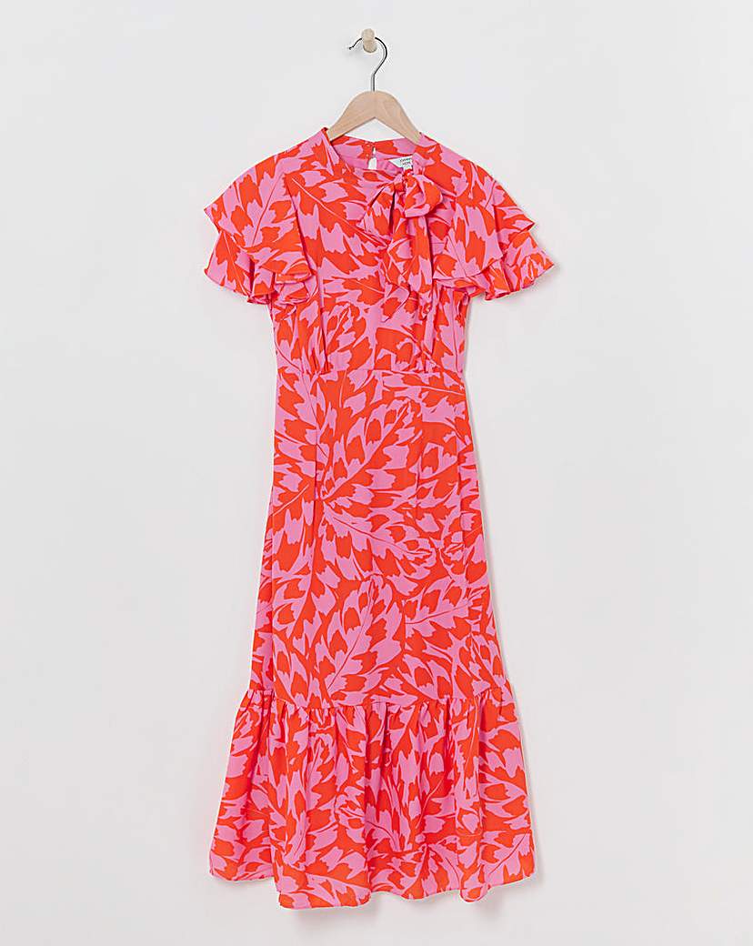 Joanna Hope Tie Neck Midi Dress