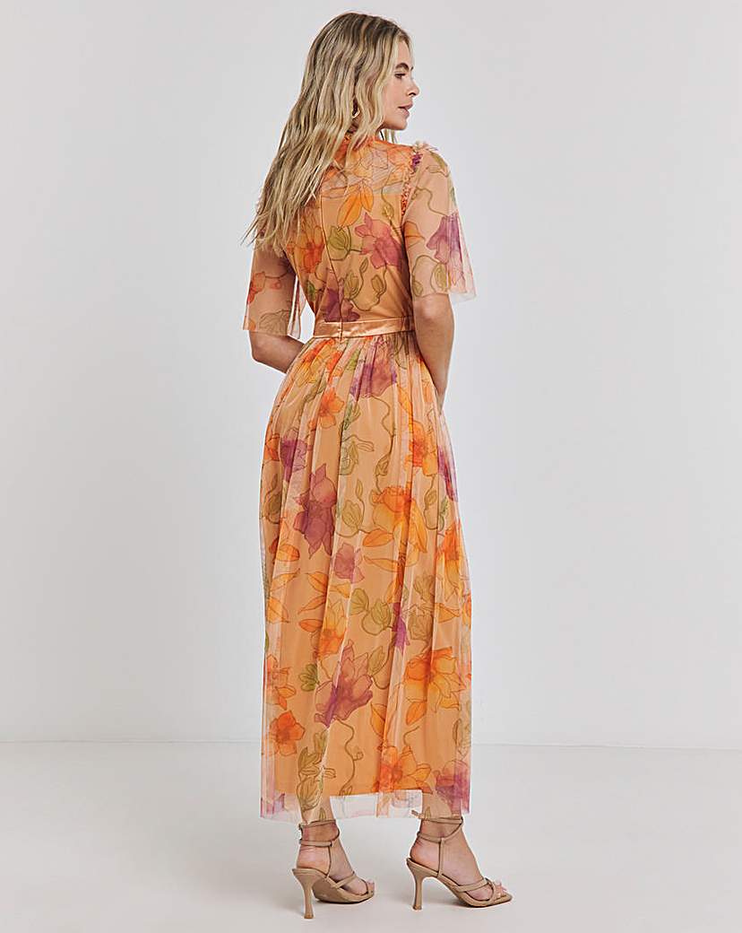 Joanna Hope Mesh Beaded Maxi Dress