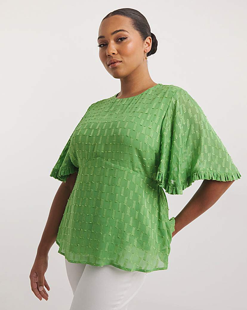 Joanna Hope Metallic Dobby Blouse