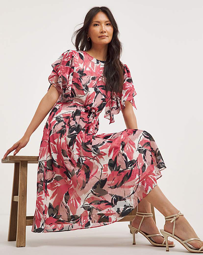 Joanna Hope Floral Petal Sleeve Dress