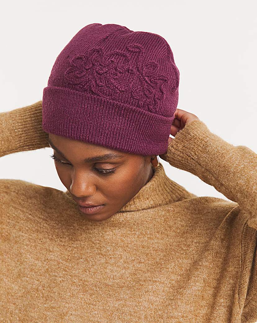 New In - Floral Embroidered Beanie