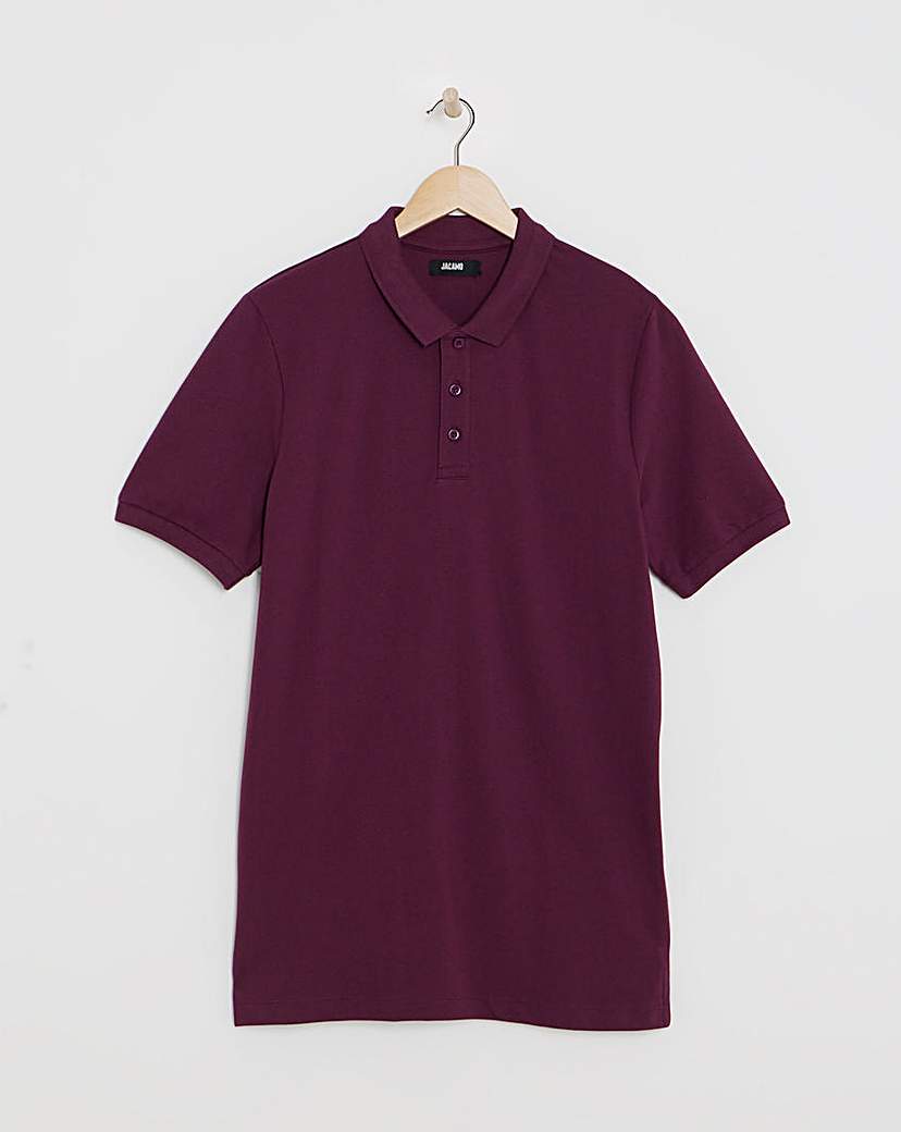 Pure Cotton Pique Polo Long Burgundy Jacamo …
