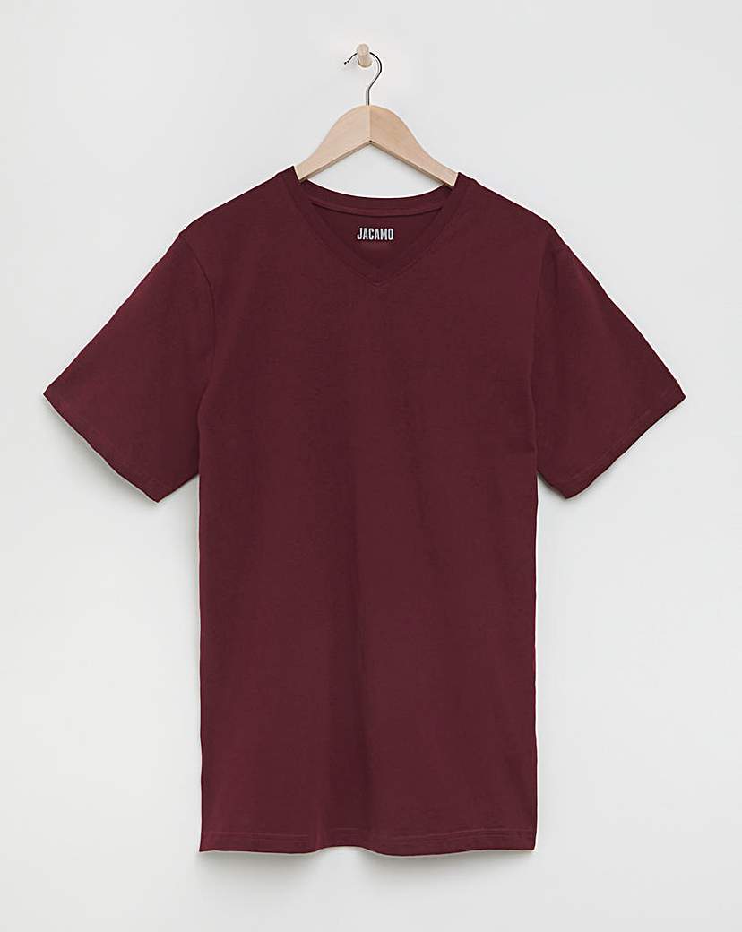 Pure Cotton V-Neck T-shirt Long