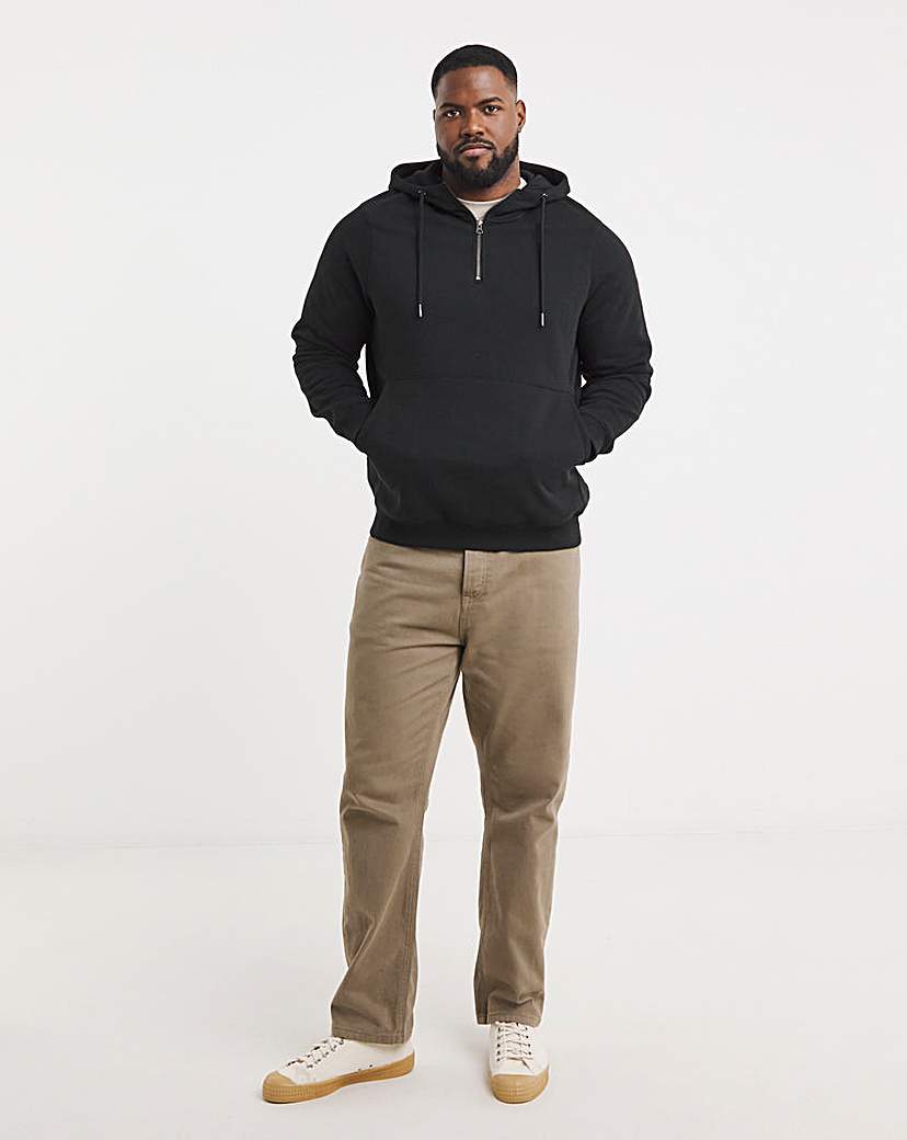 Jacamo Half Zip Hooded Sweat Reg