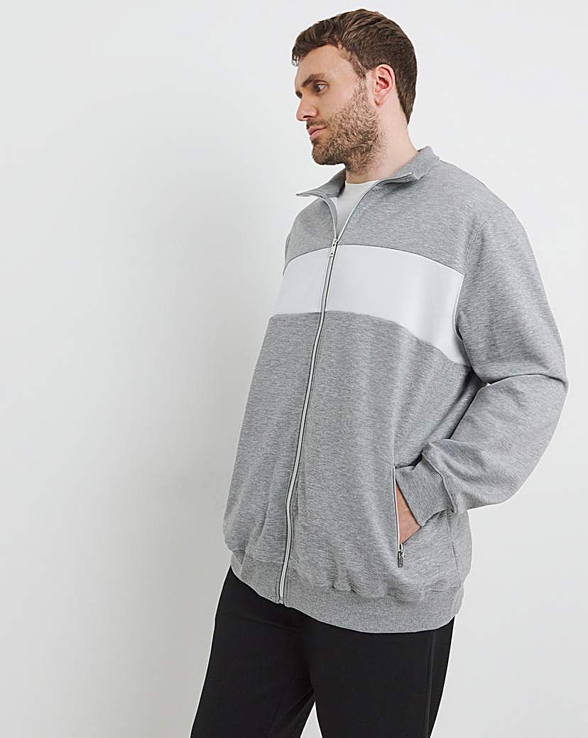 Colour Block Zip Funnel Sweatshirt L