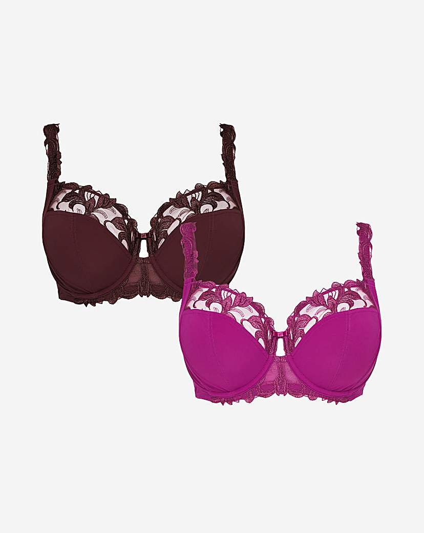 2 Pack Flora Underwired Full Cup Bras