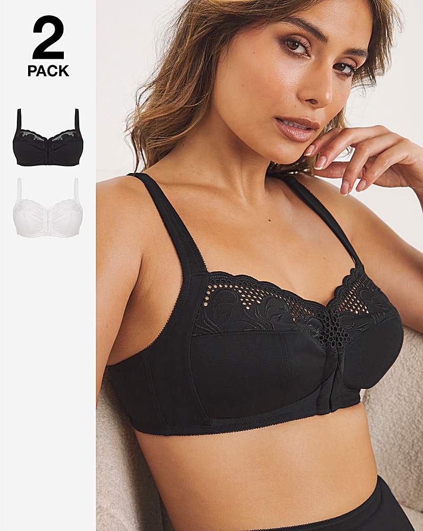 2 Pack Elana Full Cup Front Fasten Bras