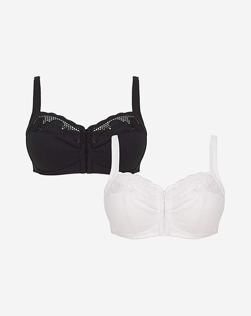 2 Pack Elana Full Cup Front Fasten Bras