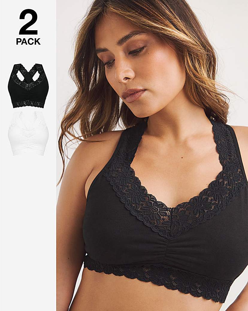 2 Pack Lace Trim Comfort Tops