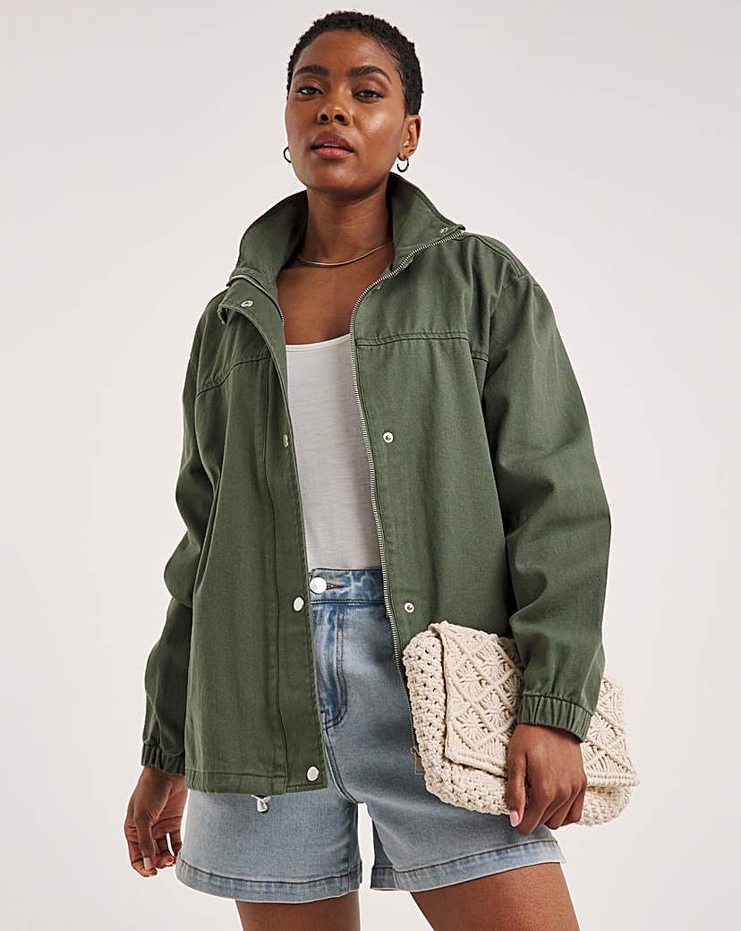 Khaki Relaxed Utility Jacket