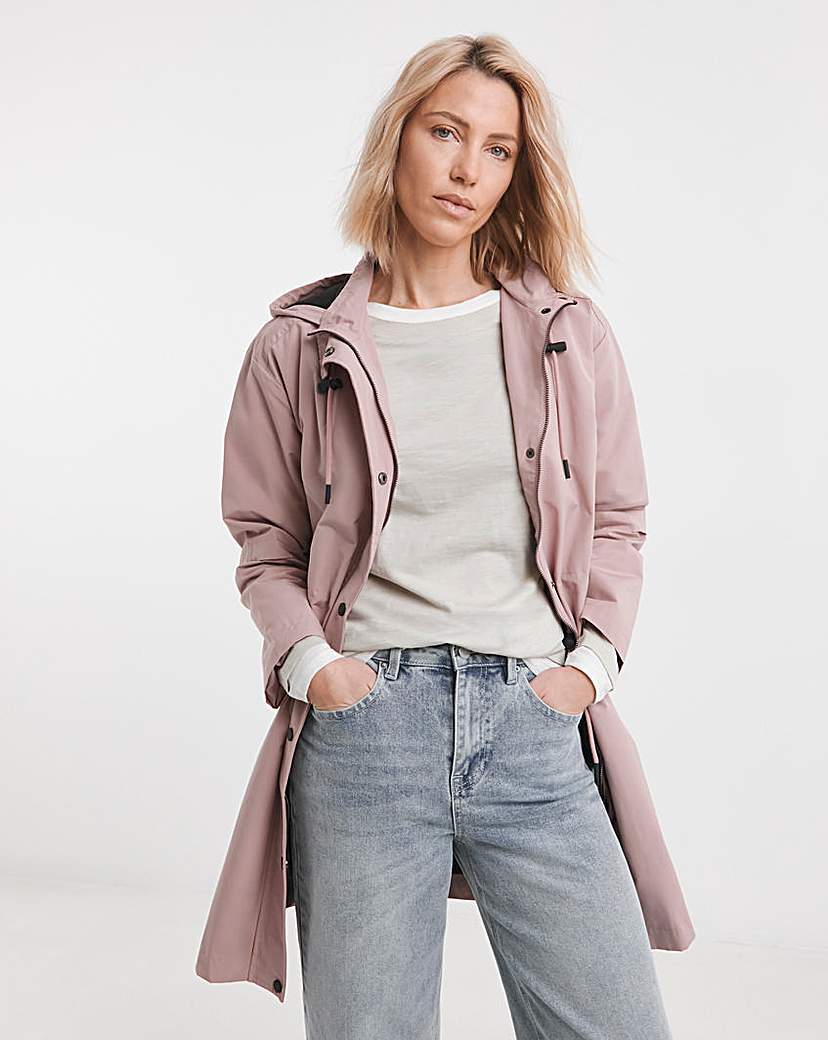 Blush Longline Shower Resist Rain Jacket