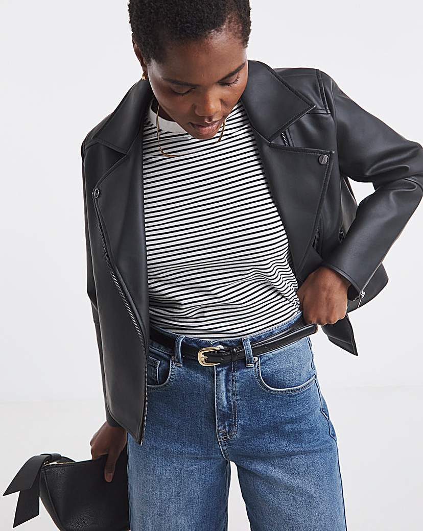 Faux Leather Biker