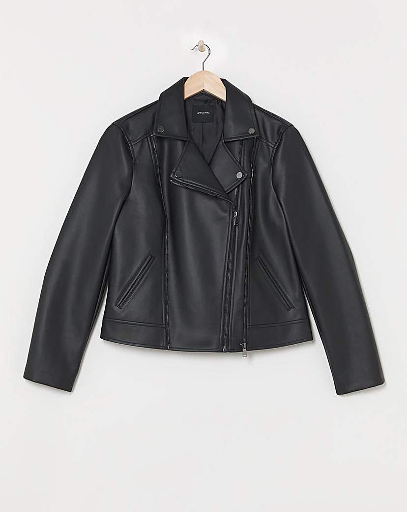 Double Zip Faux Leather Biker