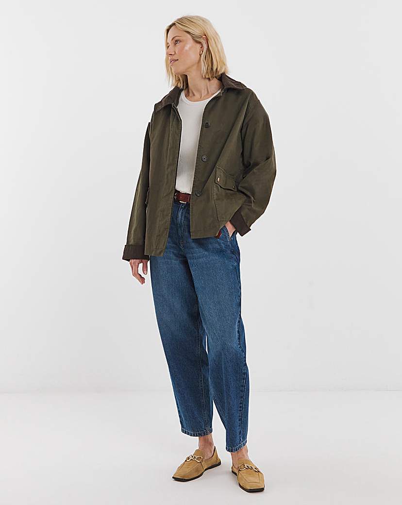 Coated Hooded Barn Jacket Dark Khaki JD …