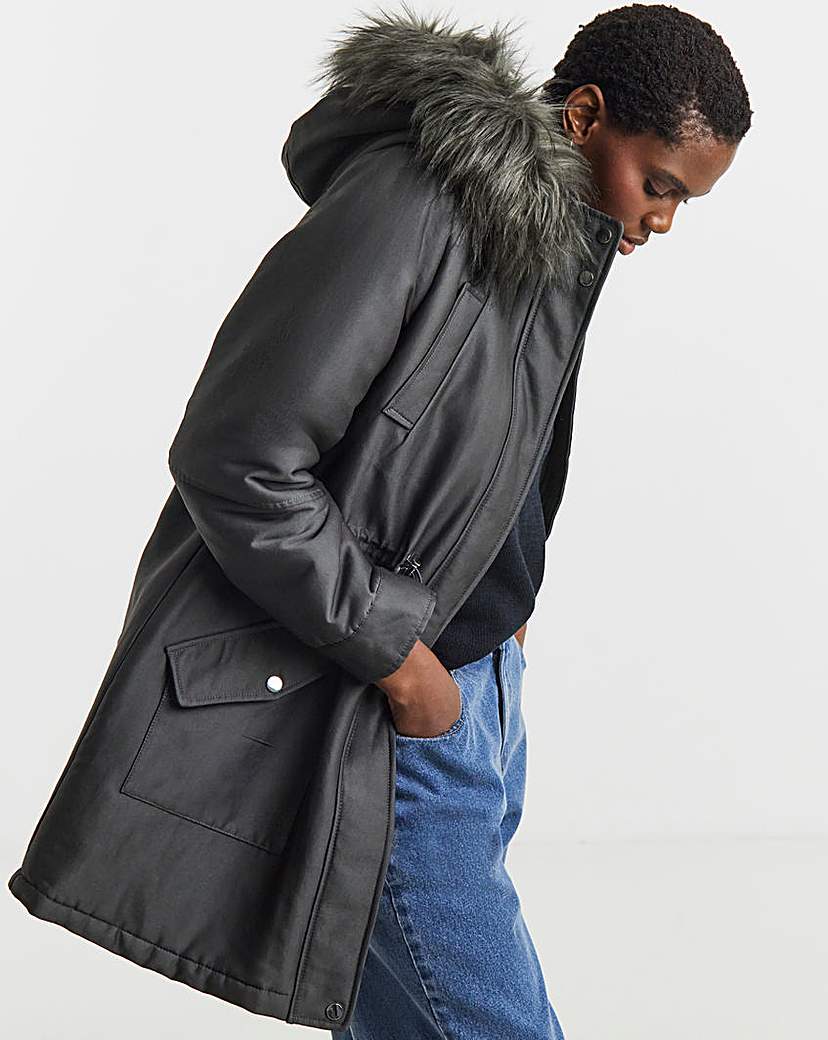 New In - Faux Fur Lined Parka Coat
