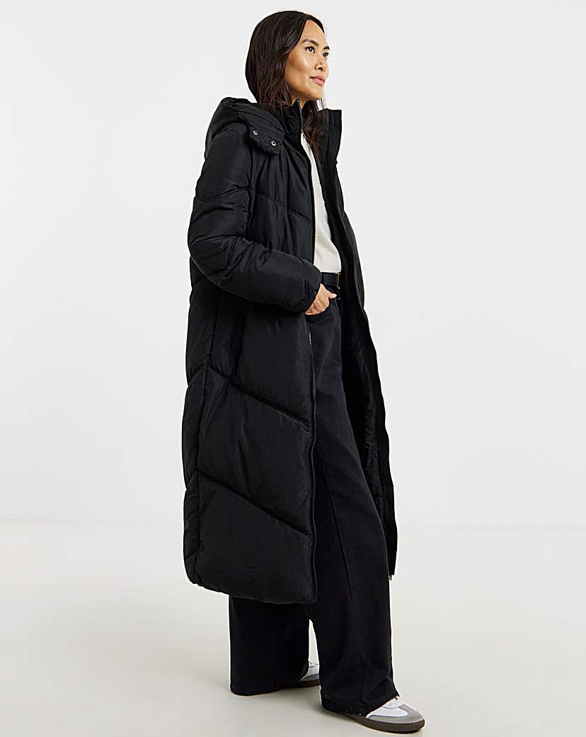 New In - Black Longline Padded Coat