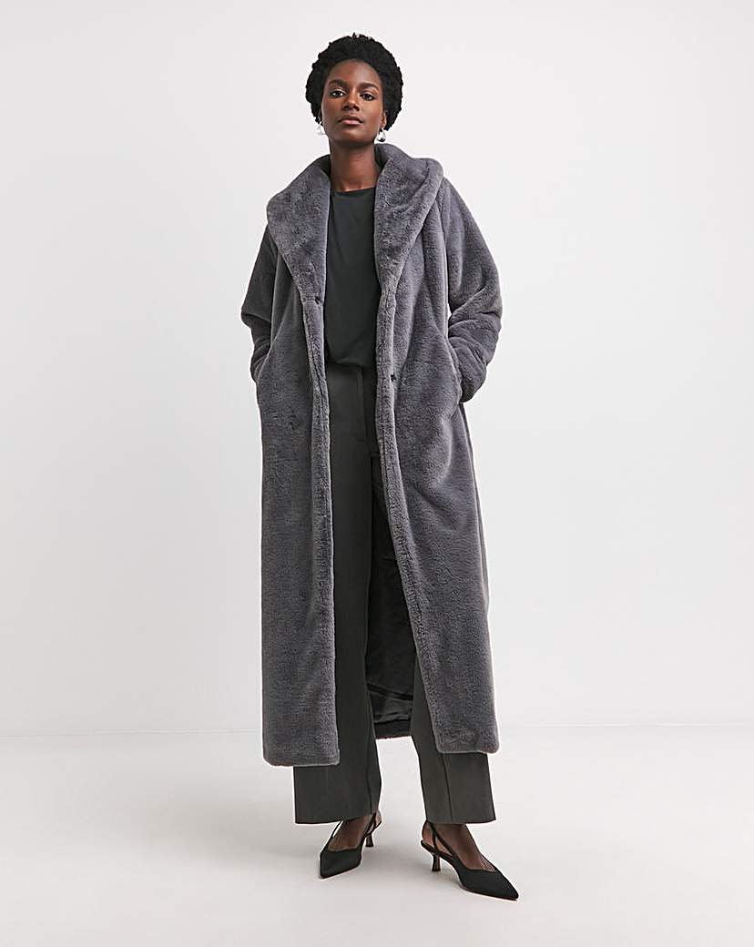 Longline Faux Fur Coat