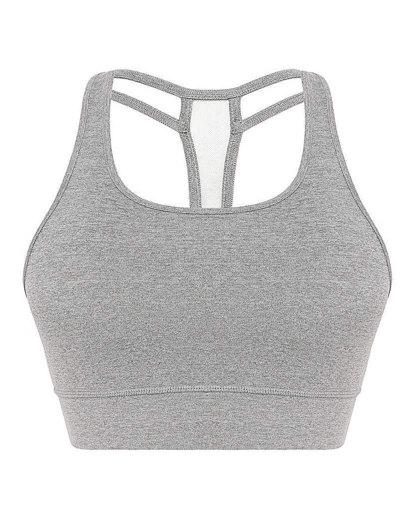 Strap Back Crop Top - Grey Marl