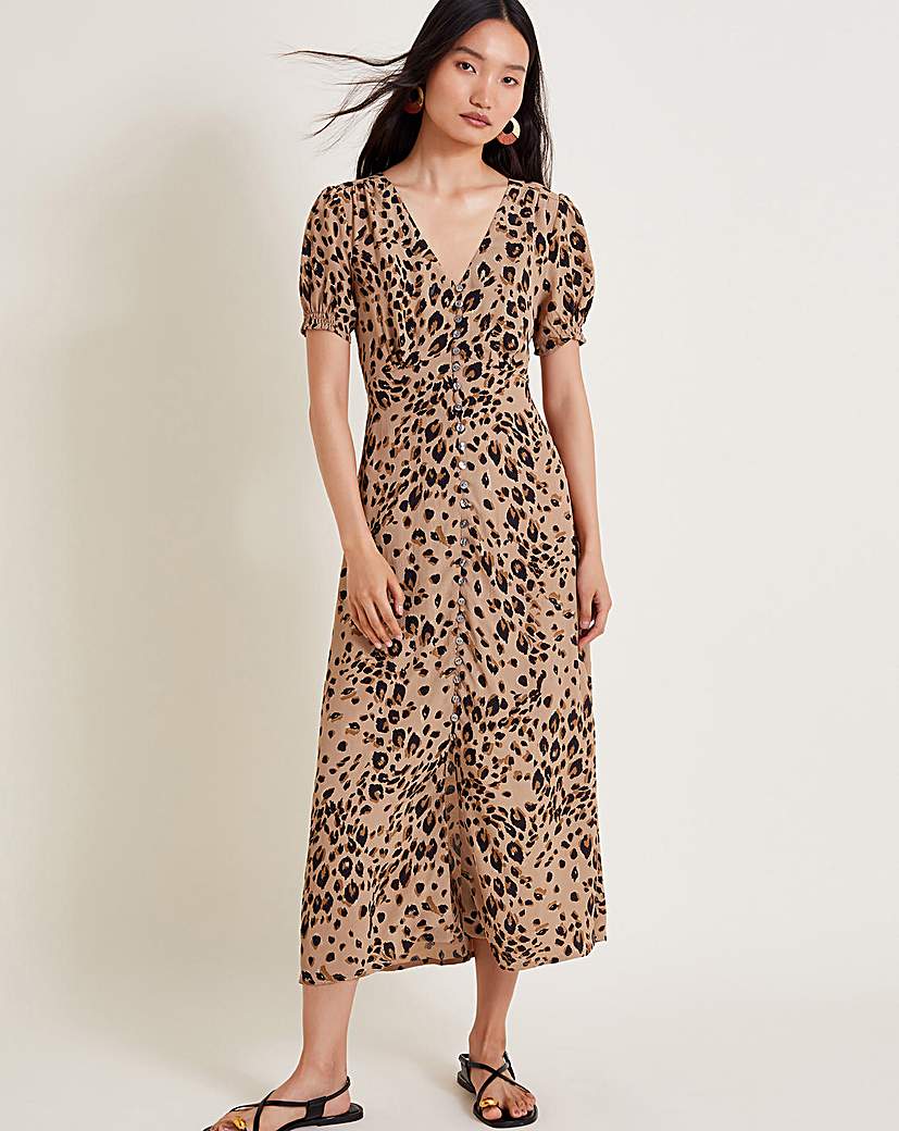 Monsoon Raife Leopard Print Tea Dress