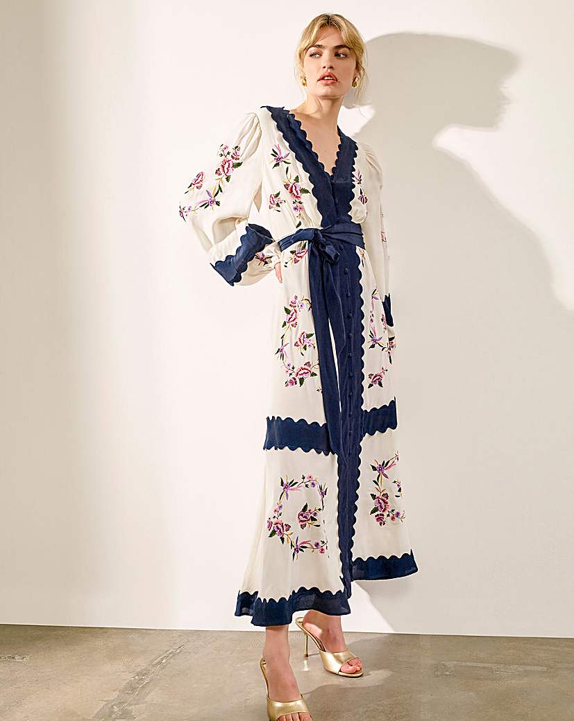 Monsoon Emma Embroidered Dress