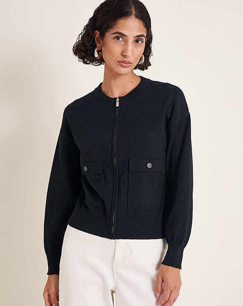 Monsoon Nora Knit Bomber Jacket