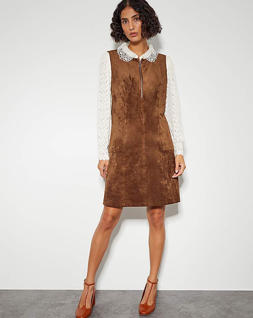 Monsoon Amber Suedette Pinafore Dress