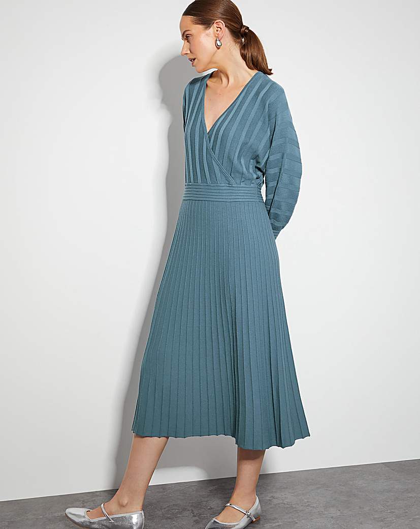 Monsoon Wynn Knit Wrap Midi Dress