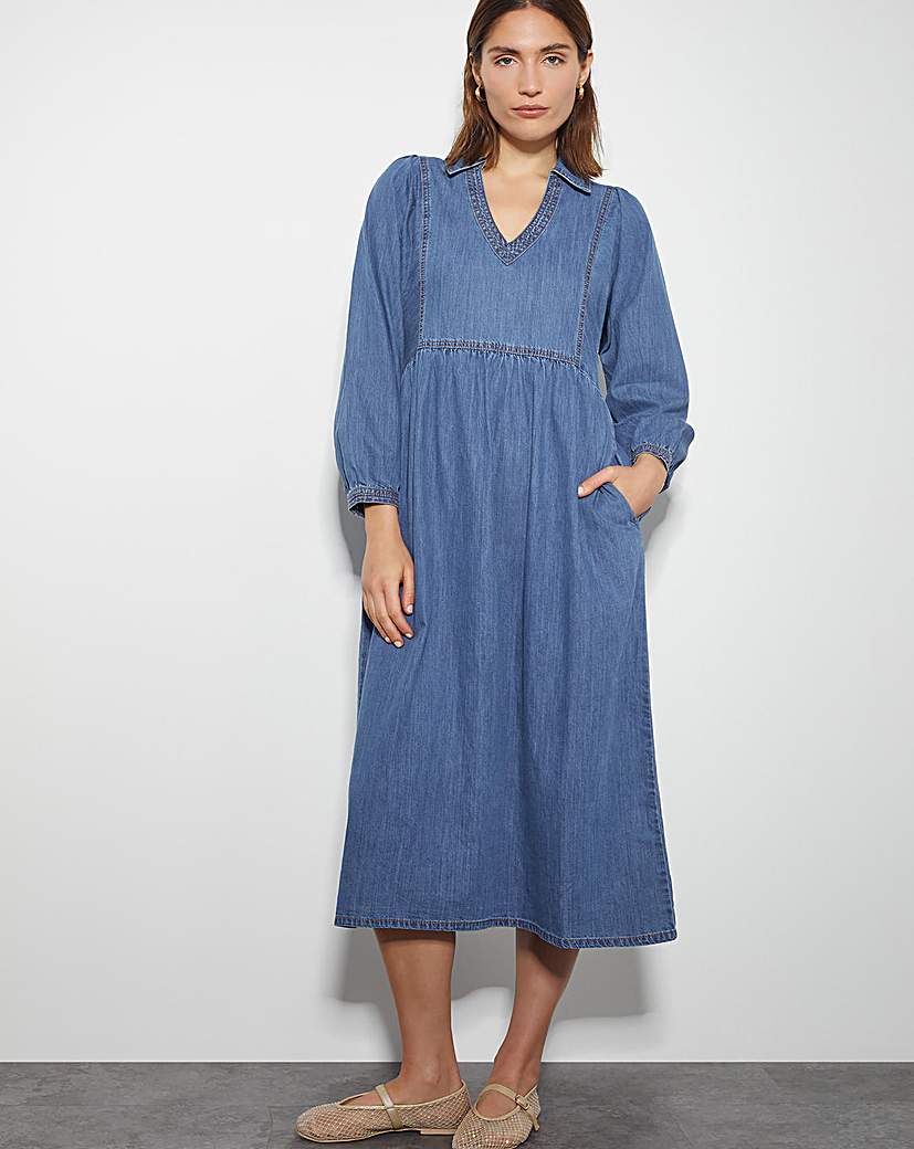 Monsoon Wilma Denim Midi Dress