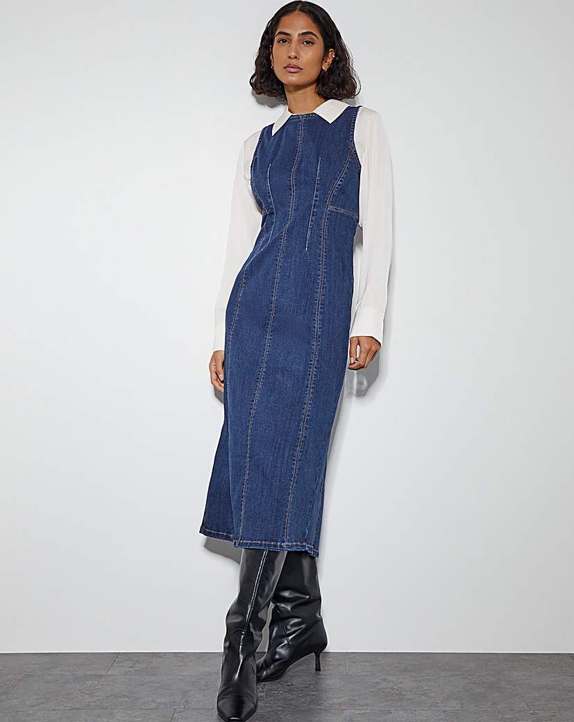 Monsoon Rhian Denim Midi Dress