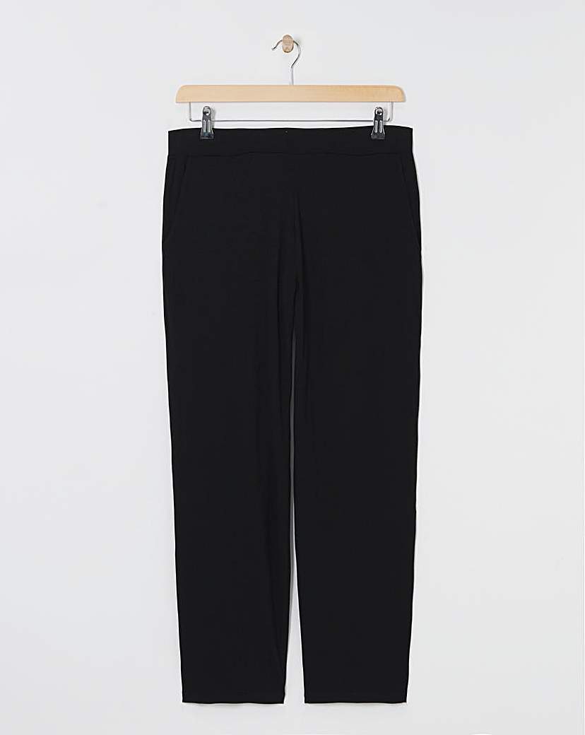 Black Jersey Straight Leg Trousers