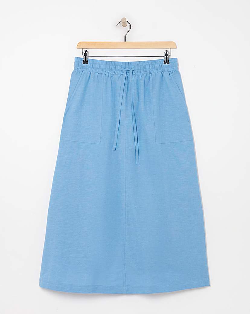 Easy Care Linen Mix Maxi Skirt
