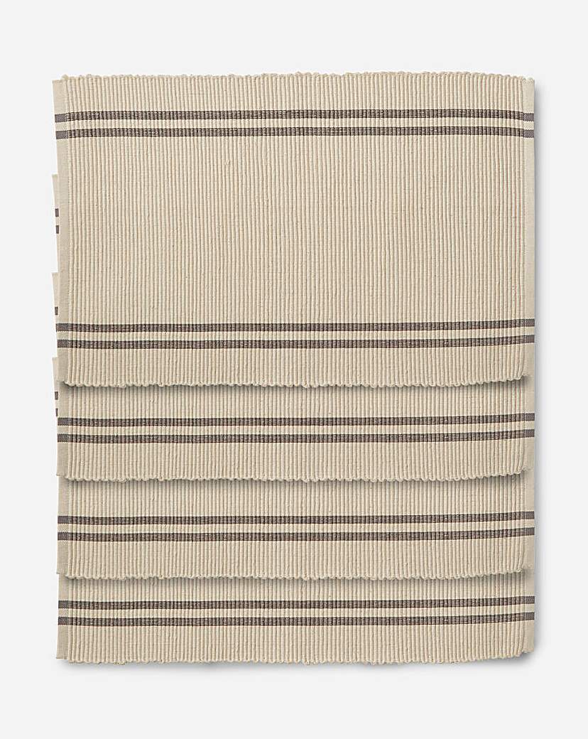 Ribbed Stripe Table Runner & 4 Placemats