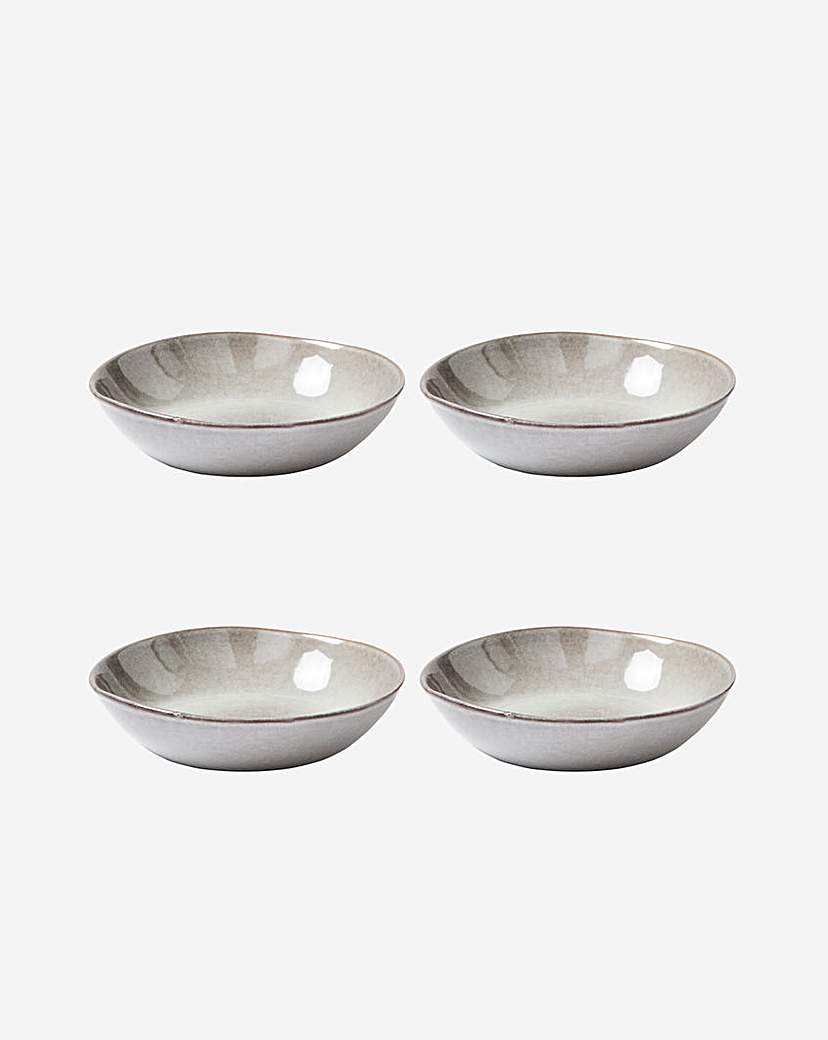 Image of Reactive Glaze Set of 4 Pasta Bowls Grey