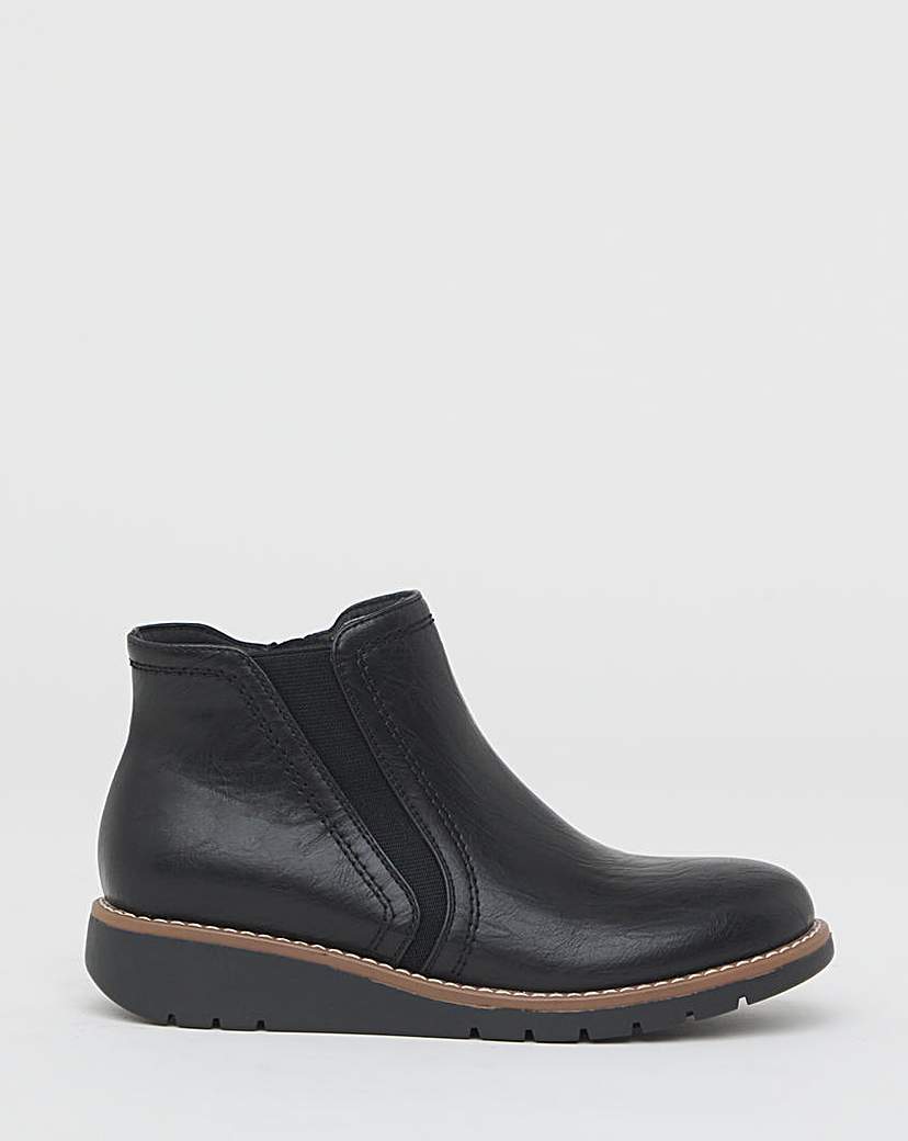 New In - Low Wedge Chelsea Boot Wide