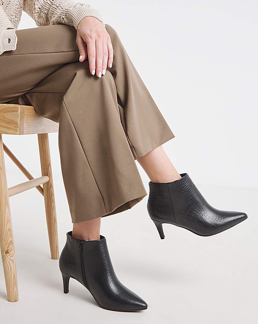 New In - Kitten Heel Pointed Toe Ankle Boot EEE