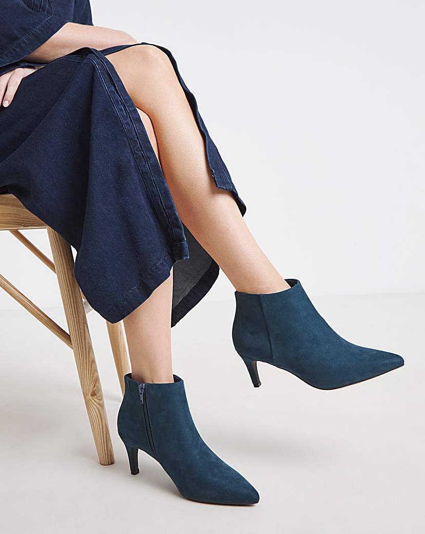 New In - Kitten Heel Pointed Toe Ankle Boot EEE