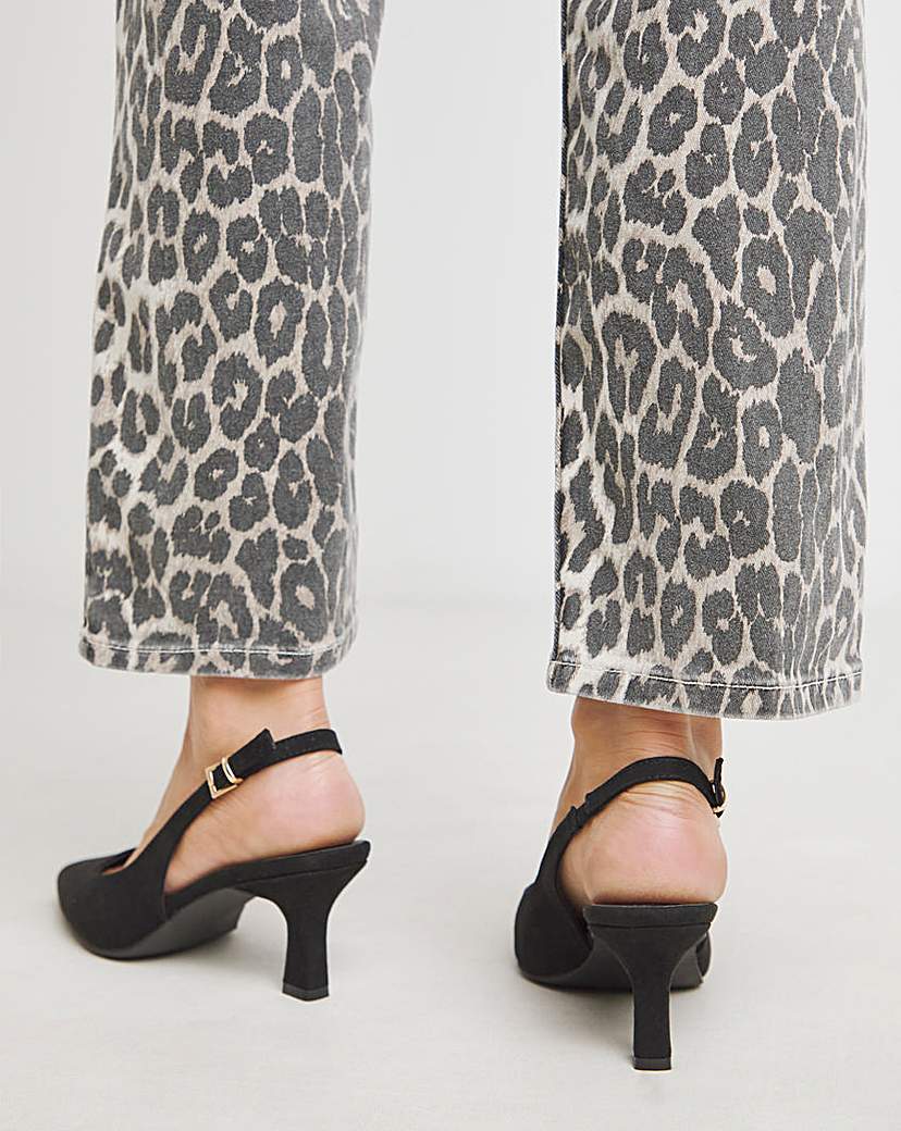 Pointed Toe Slingback Heels Ex Wide