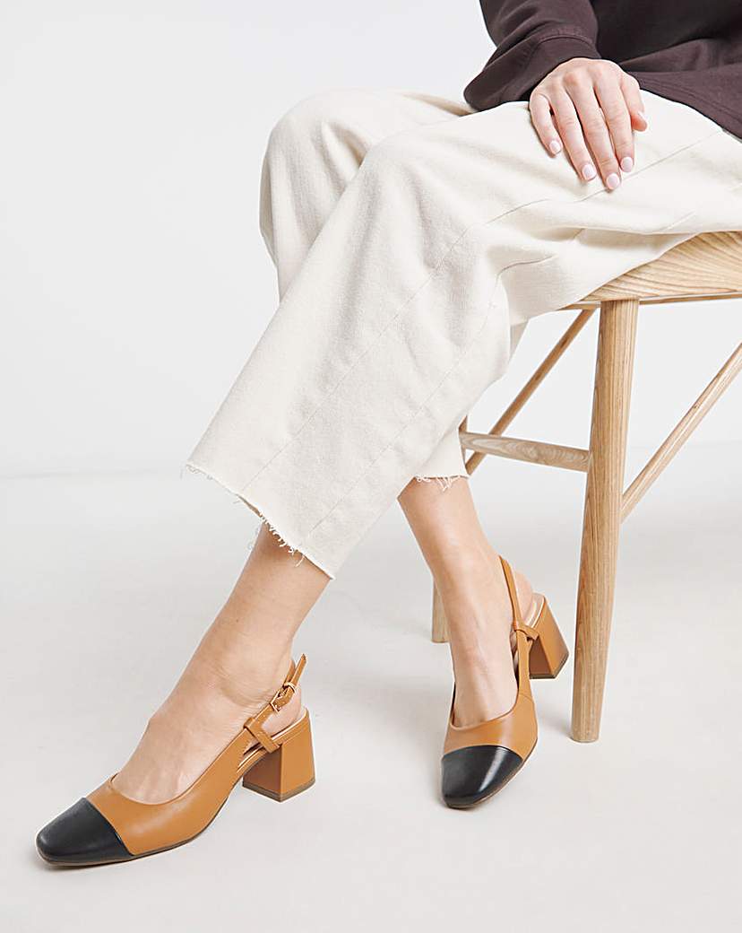 Low Block Heel Slingback Ex Wide