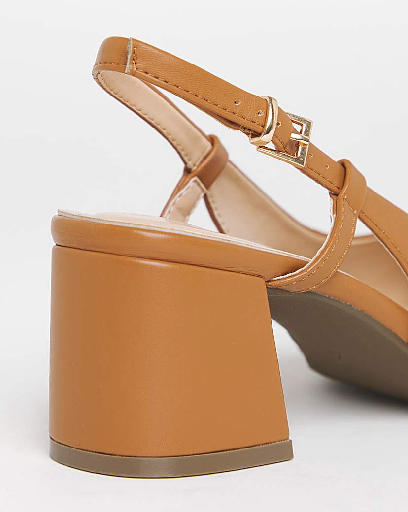 Low Block Heel Slingback Ex Wide