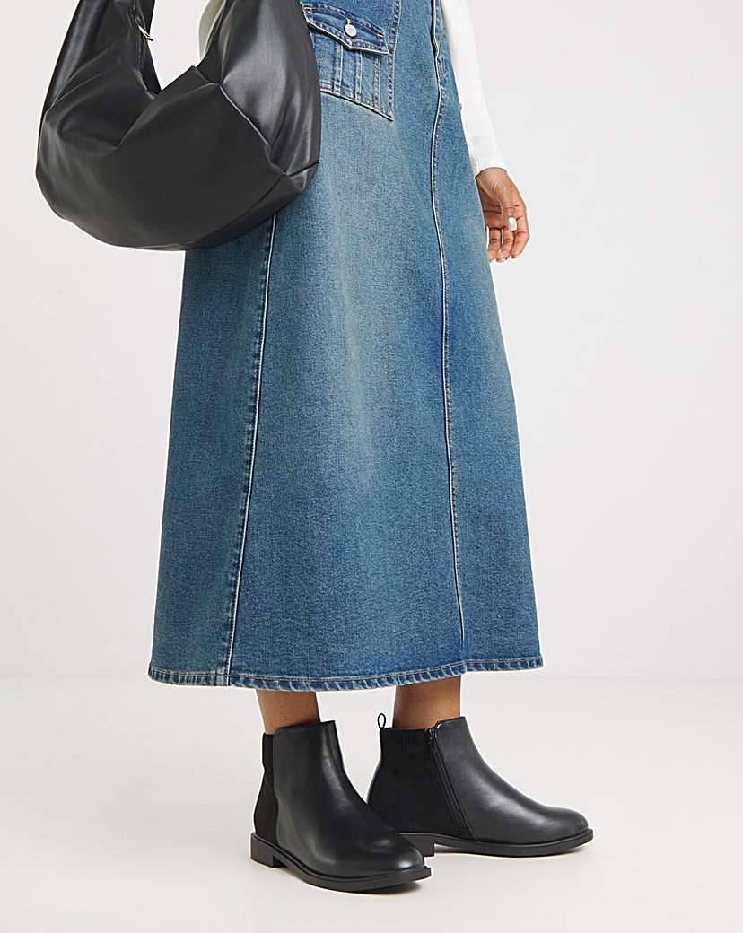 New In - Classic Mixed Material Ankle Boot EEE