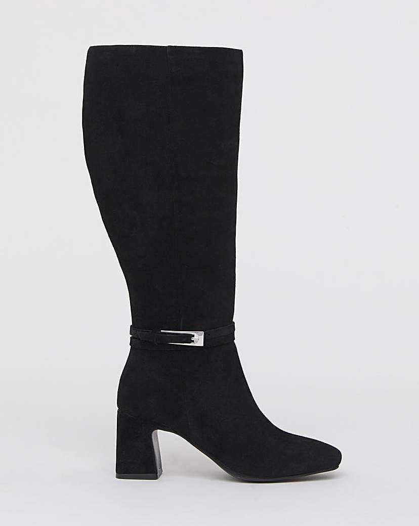 New In - Heeled Leather Knee High Boot ExWide C