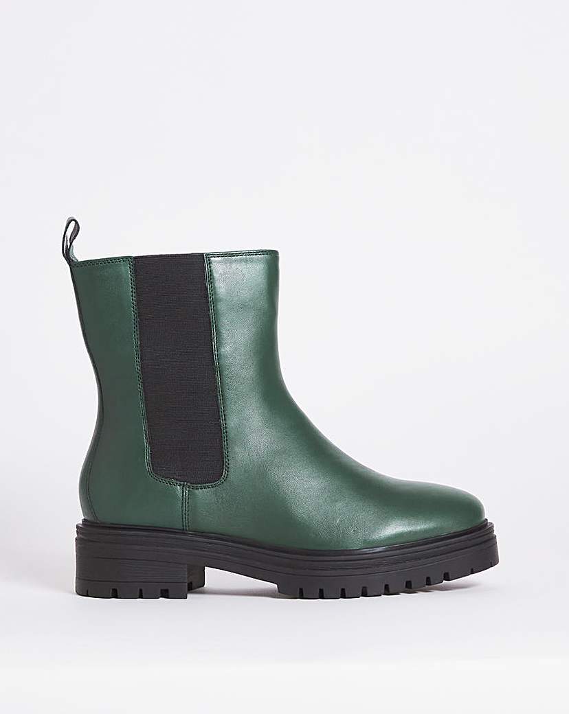 Leather High Ankle Chelsea Boot EEE Fit