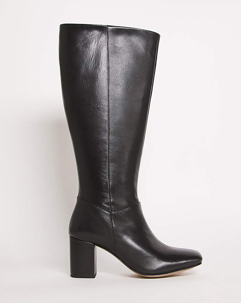 Leather High Leg Boot EEE Super Curvy