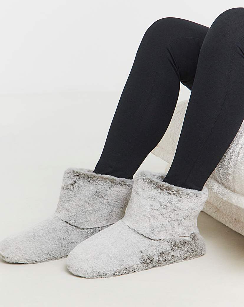 New In - Fluffy Bootie Slipper Wide Fit