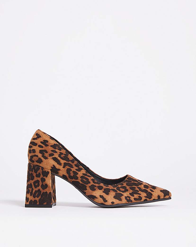 Block Heeled Court Shoe E Fit