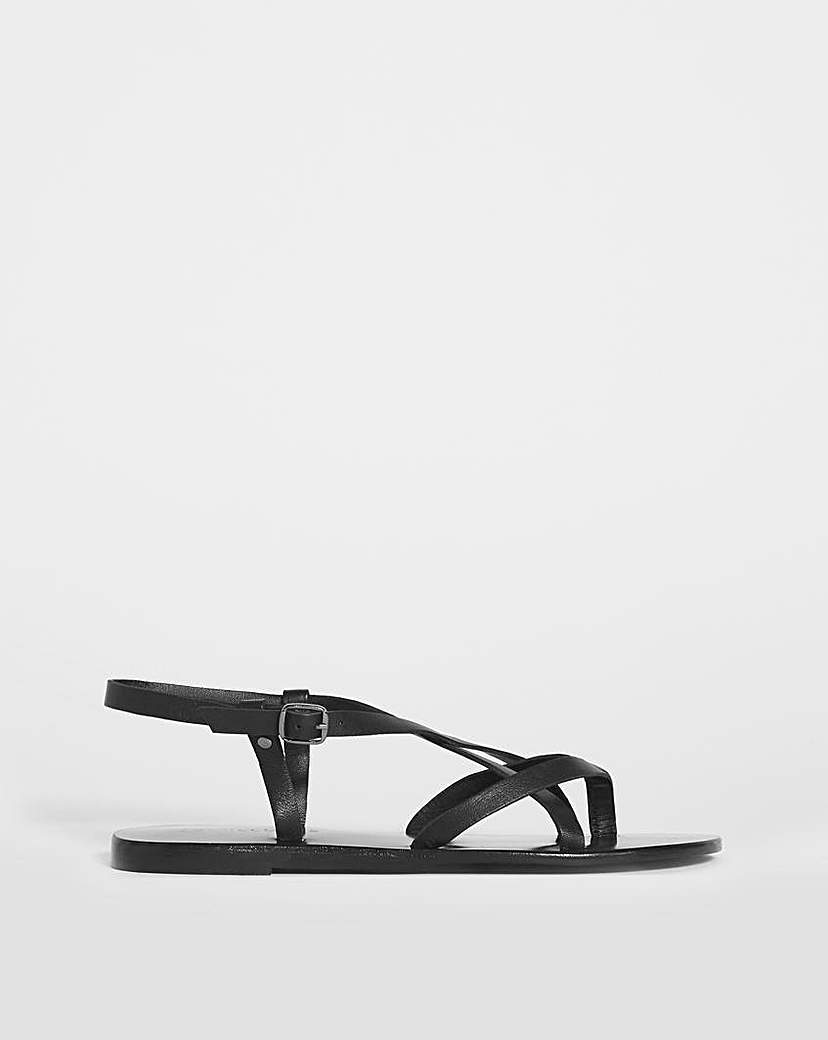 Leather Gladiator Style Sandal E Fit - Black