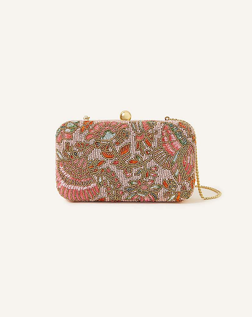Image of Accessorize Beaded Floral Clutch Bag
