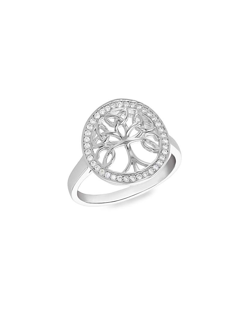 STERLING SILVER TREE OF LOVE CZ RING