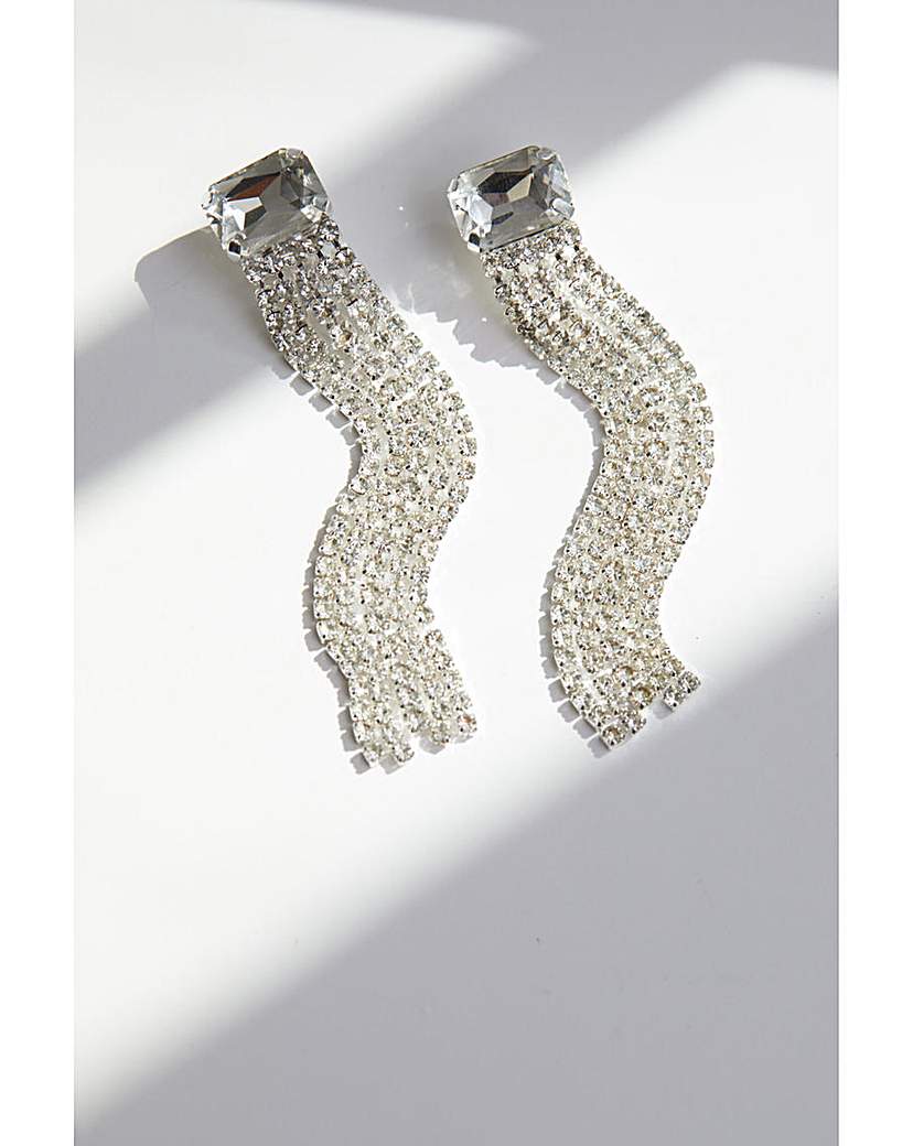 Jon Richard Crystal Drop Clip Earrings